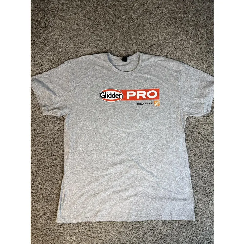 Port & Co. Shirt Mens XL Gray Glidden PRO Back Logo Crew Neck Jersey Classic Fit